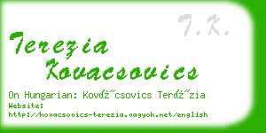 terezia kovacsovics business card